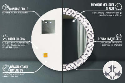 Bedrukte ronde spiegel Antieke tegels