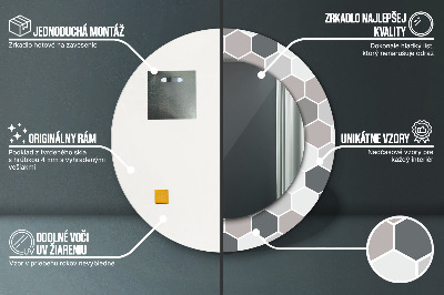 Bedrukte ronde spiegel Zeshoekig patroon