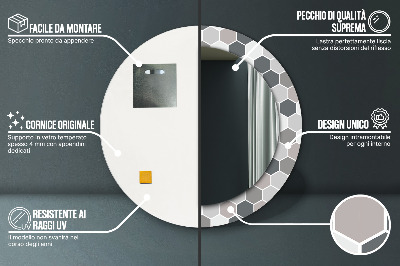 Bedrukte ronde spiegel Zeshoekig patroon