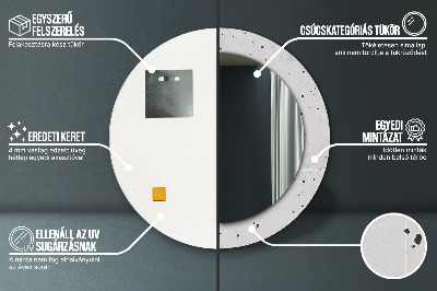 Bedrukte ronde spiegel Concrete textuur