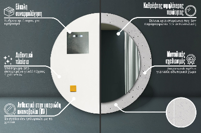 Bedrukte ronde spiegel Concrete textuur