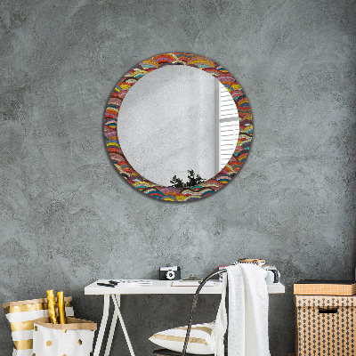 Bedrukte ronde spiegel Boheemisch ornament