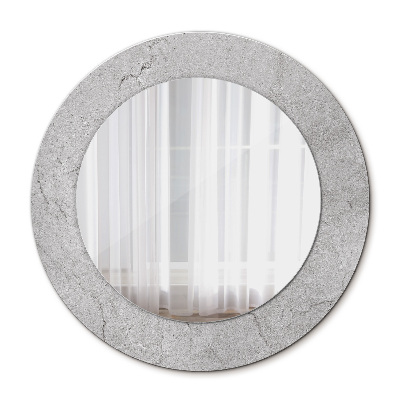 Bedrukte ronde spiegel Grijs cement