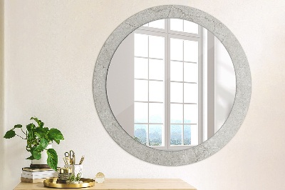 Bedrukte ronde spiegel Grijs cement