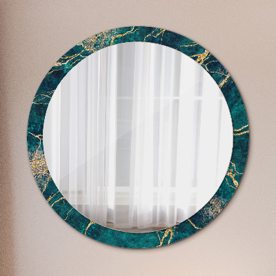 Bedrukte ronde spiegel Groen malachiet marmer