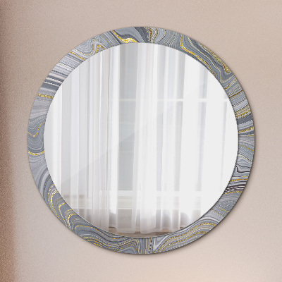 Bedrukte ronde spiegel Grijs marmer