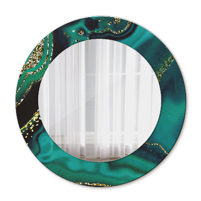 Bedrukte ronde spiegel Smaragd marmer
