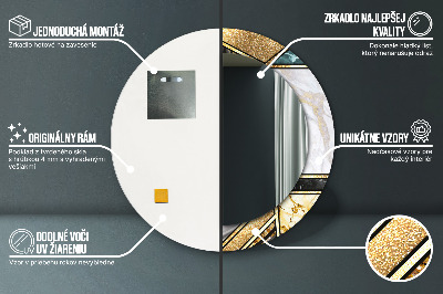 Bedrukte ronde spiegel Agat marmer en goud