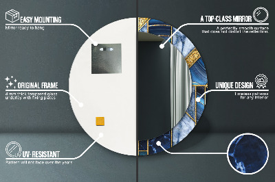 Bedrukte ronde spiegel Modern marmer