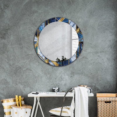 Bedrukte ronde spiegel Modern marmer