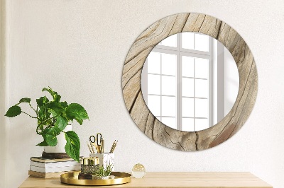 Ronde spiegel met decoratie Gebarsten hout