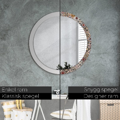 Bedrukte ronde spiegel Turks patroon