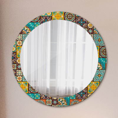 Bedrukte ronde spiegel Arabisch patroon