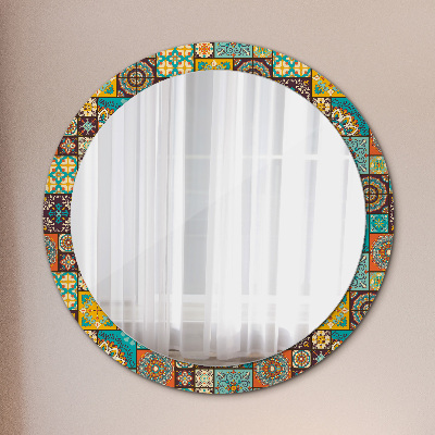 Bedrukte ronde spiegel Arabisch patroon