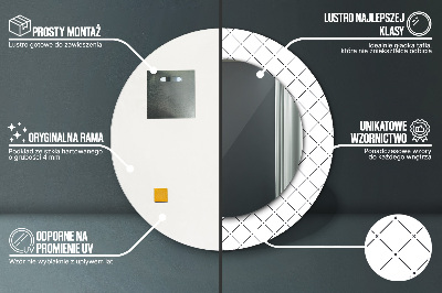 Bedrukte ronde spiegel Dwarslijnen
