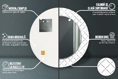 Bedrukte ronde spiegel Dwarslijnen