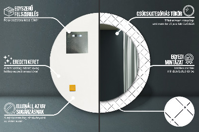 Bedrukte ronde spiegel Dwarslijnen