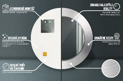 Bedrukte ronde spiegel Glanzend staal