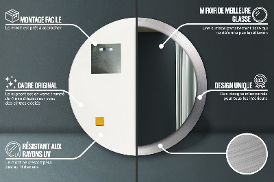 Bedrukte ronde spiegel Glanzend staal