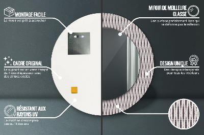 Bedrukte ronde spiegel Geometrisch puntpatroon