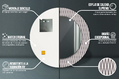 Bedrukte ronde spiegel Geometrisch puntpatroon