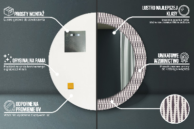 Bedrukte ronde spiegel Geometrisch puntpatroon