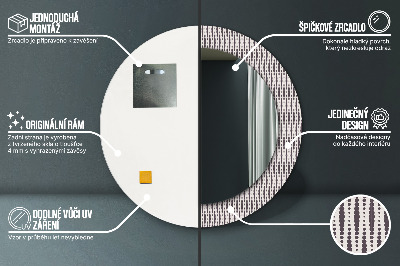 Bedrukte ronde spiegel Geometrisch puntpatroon