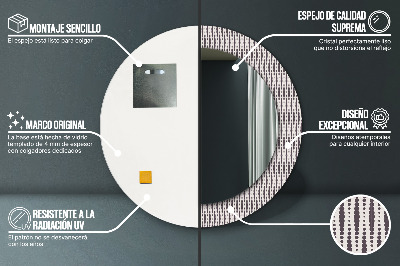 Bedrukte ronde spiegel Geometrisch puntpatroon