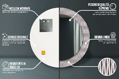 Bedrukte ronde spiegel Geometrisch puntpatroon