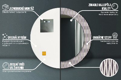 Bedrukte ronde spiegel Geometrisch puntpatroon