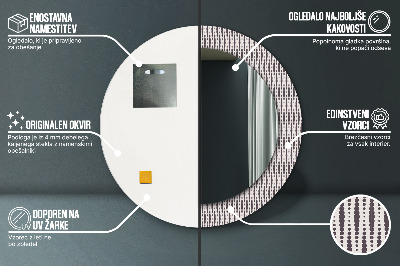 Bedrukte ronde spiegel Geometrisch puntpatroon