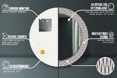 Bedrukte ronde spiegel Geometrisch puntpatroon