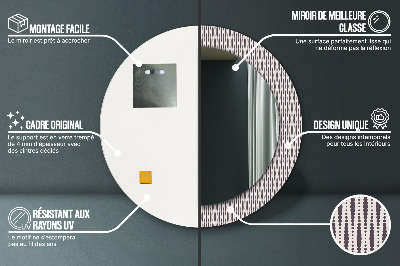 Bedrukte ronde spiegel Geometrisch puntpatroon