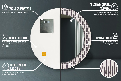 Bedrukte ronde spiegel Geometrisch puntpatroon