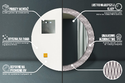 Bedrukte ronde spiegel Geometrisch puntpatroon