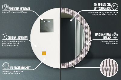 Bedrukte ronde spiegel Geometrisch puntpatroon