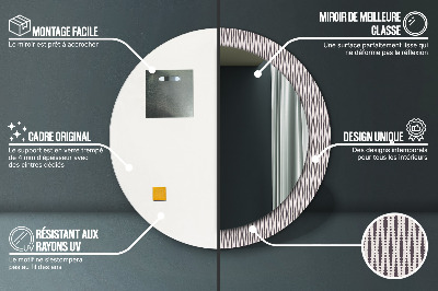 Bedrukte ronde spiegel Geometrisch puntpatroon