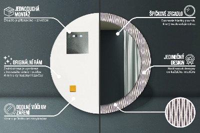 Bedrukte ronde spiegel Geometrisch puntpatroon