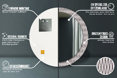 Bedrukte ronde spiegel Geometrisch puntpatroon