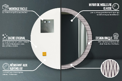 Bedrukte ronde spiegel Geometrisch puntpatroon