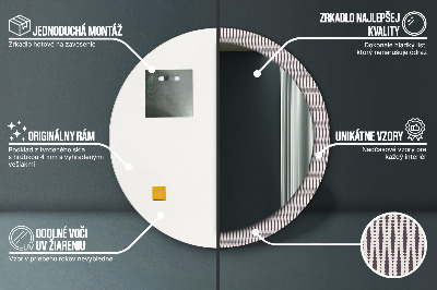 Bedrukte ronde spiegel Geometrisch puntpatroon