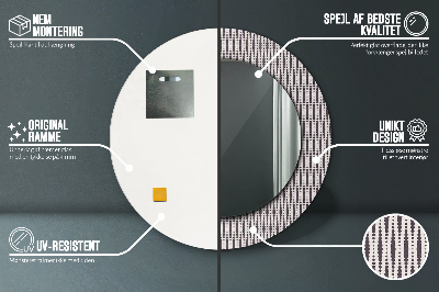 Bedrukte ronde spiegel Geometrisch puntpatroon