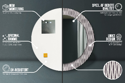 Bedrukte ronde spiegel Geometrisch puntpatroon