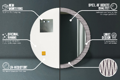 Bedrukte ronde spiegel Geometrisch puntpatroon