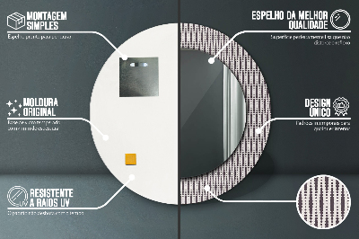 Bedrukte ronde spiegel Geometrisch puntpatroon