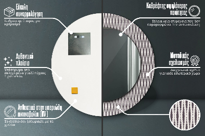 Bedrukte ronde spiegel Geometrisch puntpatroon