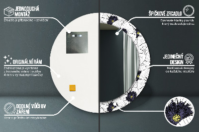 Bedrukte ronde spiegel Lineaire bloemencompositie