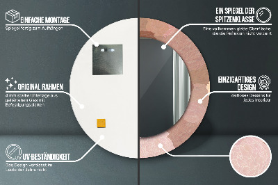 Bedrukte ronde spiegel Rozencompositie