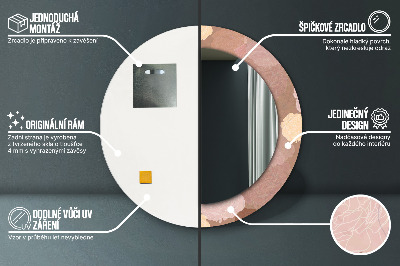 Bedrukte ronde spiegel Rozencompositie