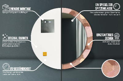 Bedrukte ronde spiegel Rozencompositie